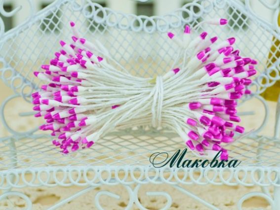 Тычинки двухцветный Белые с розовым, набор 5-12374-6 Тычинки двухцветный Белые с розовым, набор 5-12374-6