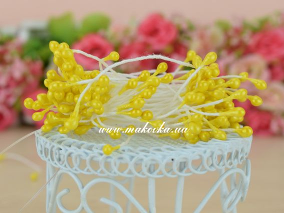 Тычинки декоративные Шарик, желтые, 1 пучок