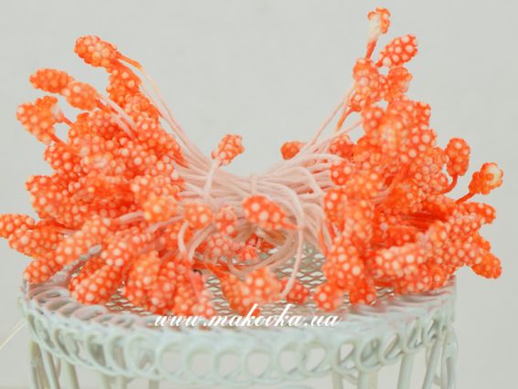 Тычинки декоративные Махровые, оранжево-белые 1 пучок Тычинки декоративные Махровые, оранжево-белые 1 пучок