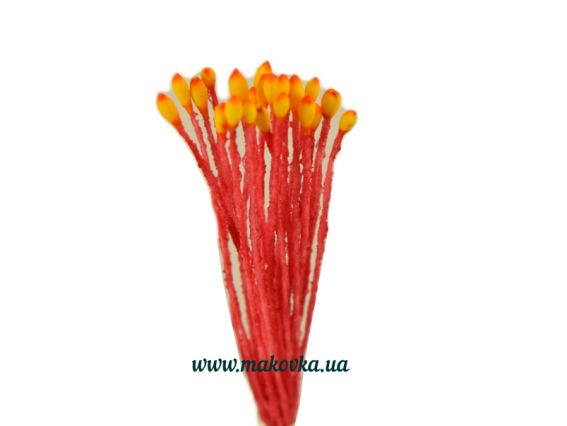 Тычинки мелкие Желтые с красной ножкой, 1 пучок Тычинки мелкие Желтые с красной ножкой, 1 пучок