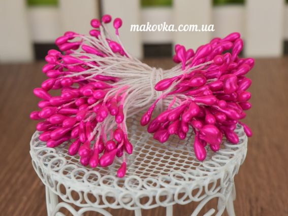 Тычинки декоративные Шарик-капля, темно-розовый, 1 пучок Тычинки декоративные Шарик-капля, темно-розовый, 1 пучок