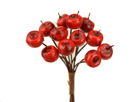 Яблоки КРАСНЫЕ 1,1см, на проволоке , 12шт Яблоки КРАСНЫЕ 1,1см, на проволоке , 12шт