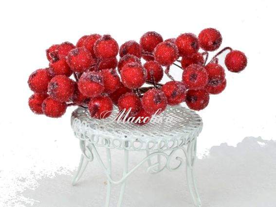 Ягоди калина Цукрова FL02-08 , 12мм, Червоний, 40шт/уп