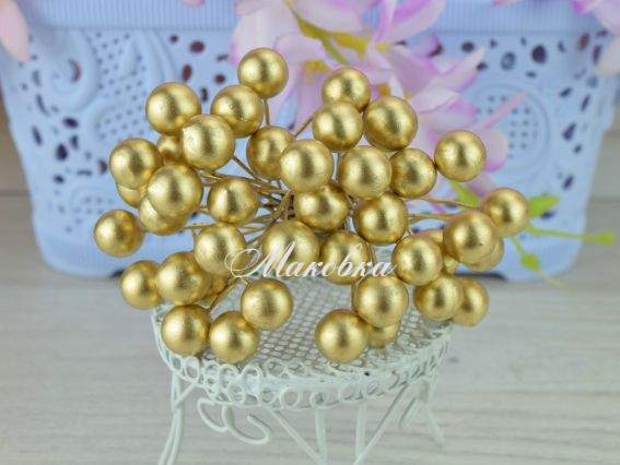 Ягоди калина ЗОЛОТА D098 кругла, 10 мм, 40 шт. Ягоди калина ЗОЛОТА D098 кругла, 10 мм, 40 шт.