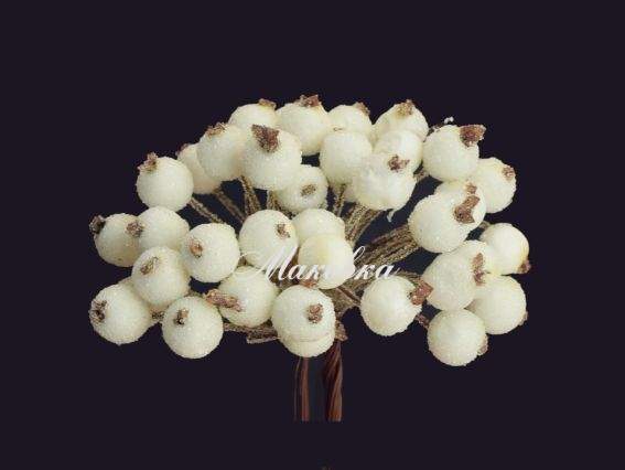 Ягоди калина у цукрі, круглі, 12 мм, FL202-09  БілІ, 40 шт. Ягоди калина у цукрі, круглі, 12 мм, FL202-09  БілІ, 40 шт.