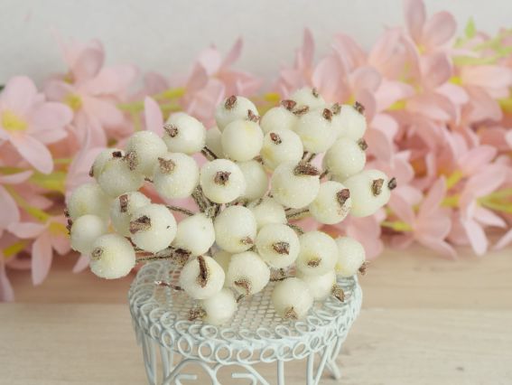 Ягоди Калина Цукрова Біла 12мм, FL202-09 , 40шт/уп