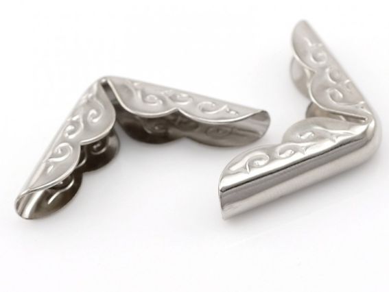 Уголки для альбома рельефные 30х21, платиновые, 4 шт Уголки для альбома рельефные 30х21, платиновые, 4 шт