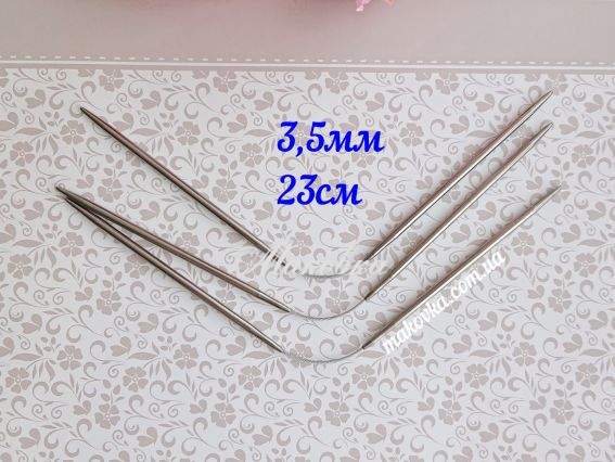 Спицы носочные круговые металлические 23см, №3.5 мм
