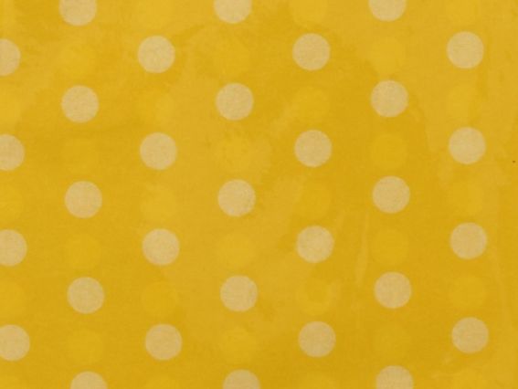 Набор бумаги Тишью, размер 55х60см, набор 10л, цвет ЖЕЛТАЯ в белый горошек 