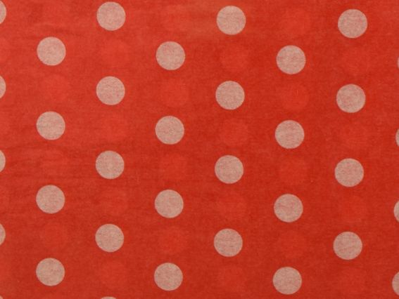 Набор бумаги Тишью, размер 55х60см, набор 10л, цвет КРАСНАЯ в белый горошек 