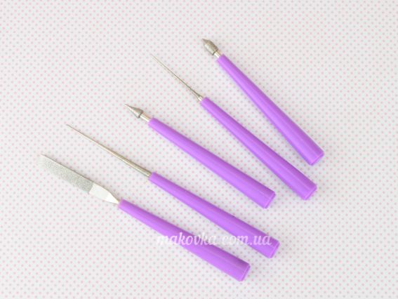 Набір Надфілів для збільшення отвору прикрас і підгонки деталей., 5 штук різної форми