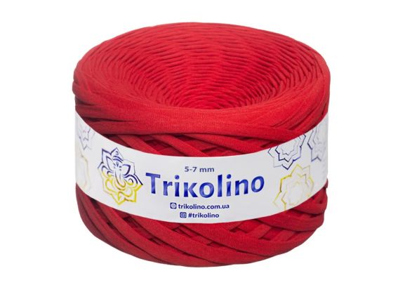 Пряжа Тріколіно трикотажна 5-7 мм 100 м  Trikolino  700054 Червоний