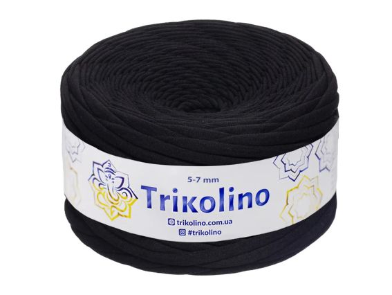 Пряжа Тріколіно трикотажна 5-7 мм 100 м  Trikolino  700289 Чорний