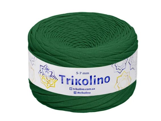 Пряжа Тріколіно трикотажна 5-7 мм 100 м  Trikolino  702104 Зелений
