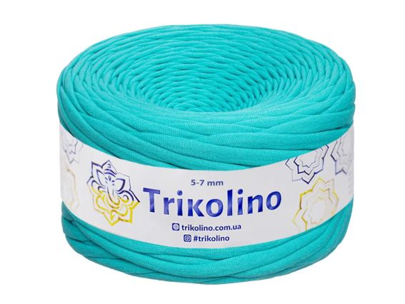 Пряжа Тріколіно трикотажна 5-7 мм 100 м  Trikolino  702802 Бірюзовий