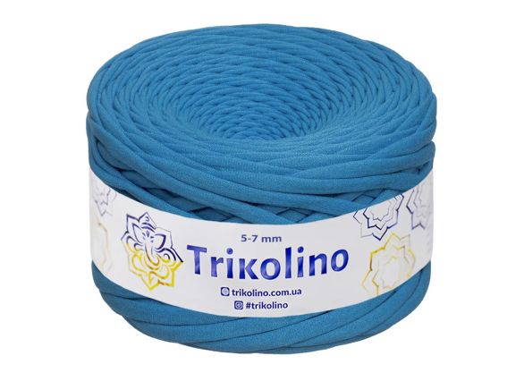 Пряжа Тріколіно трикотажна 5-7 мм 100 м  Trikolino  703077 Небесно-блакитний
