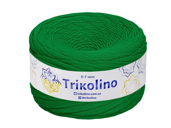 Пряжа Тріколіно трикотажна 5-7 мм 100 м  Trikolino  704167 Лісовий зелений