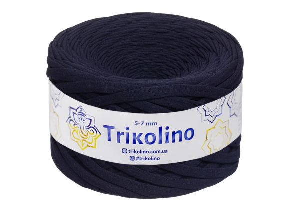 Пряжа Тріколіно трикотажна 5-7 мм 100 м  Trikolino  712293 Сапфіровий синій