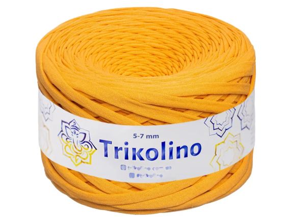 Пряжа Тріколіно трикотажна 5-7 мм 100 м  Trikolino  720026 Бурштиновий