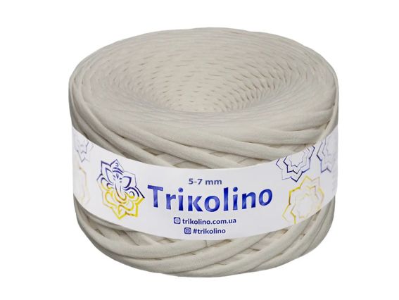 Пряжа Тріколіно трикотажна 5-7 мм 100 м  Trikolino  720204 Айворі
