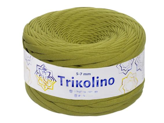 Пряжа Тріколіно трикотажна 5-7 мм 100 м  Trikolino  720280 Оливковий Роял