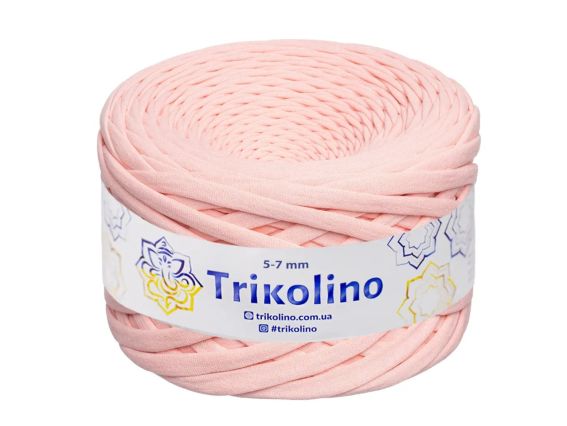 Пряжа Тріколіно трикотажна 5-7 мм 100 м  Trikolino  721904 Персиковий пломбир