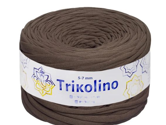 Пряжа Тріколіно трикотажна 5-7 мм 100 м  Trikolino  780267 Чорний шоколад