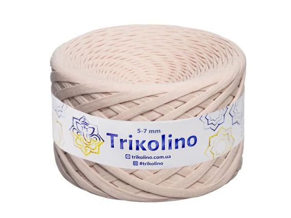 Пряжа Тріколіно трикотажна 5-7 мм 100 м  Trikolino  702037 Пудра