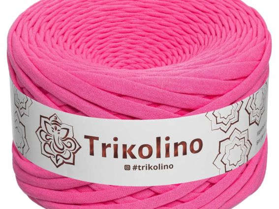 Пряжа Тріколіно трикотажна 7-9 мм 100 м Trikolino 300343 рожевий фламінго