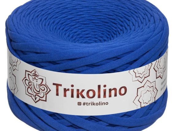 Пряжа Тріколіно трикотажна 7-9 мм 100 м Trikolino 300773 Синій електрик