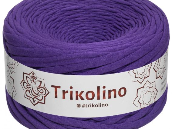 Пряжа Тріколіно трикотажна 7-9 мм 100 м Trikolino 307003 Темно-ліловий