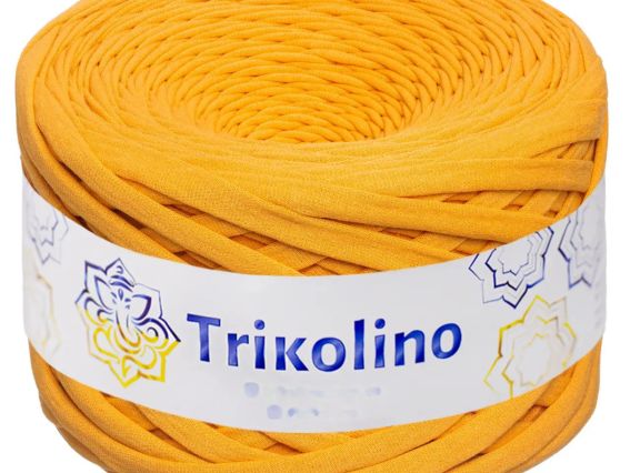 Пряжа Тріколіно трикотажна 7-9 мм 100 м Trikolino 420026 Бурштиновий