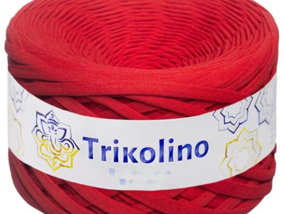 Пряжа Тріколіно трикотажна 7-9 мм 100 м Trikolino 400054 Червоний