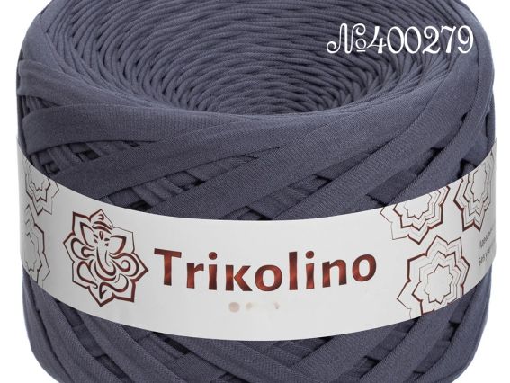 Пряжа Тріколіно трикотажна 7-9 мм 100 м Trikolino 400279 Антрацит