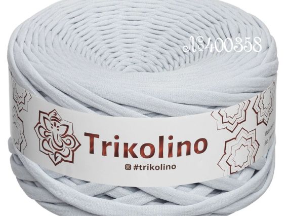 Пряжа Тріколіно трикотажна 7-9 мм 100 м Trikolino 400358 Світло-сірий