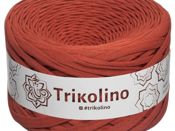 Пряжа Тріколіно трикотажна 7-9 мм 100 м Trikolino 409284 Темний терракот