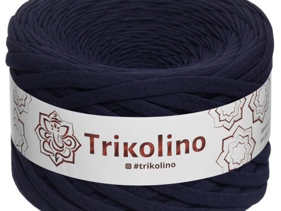 Пряжа Тріколіно трикотажна 7-9 мм 100 м Trikolino 412293 Синій сапфіровий