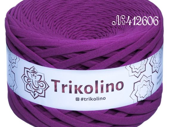 Пряжа Тріколіно трикотажна 7-9 мм 100 м Trikolino 412606 Ліловий електрик