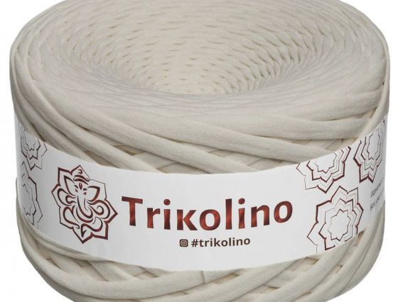 Пряжа Тріколіно трикотажна 7-9 мм 100 м Trikolino 420204 Ivory