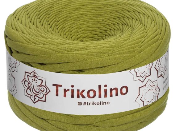 Пряжа Тріколіно трикотажна 7-9 мм 100 м Trikolino 420280 Оливковий роял