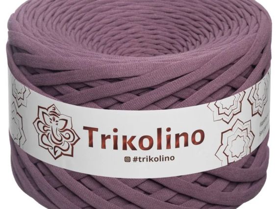 Пряжа Тріколіно трикотажна 7-9 мм 100 м Trikolino 420282 Запорошений бузок