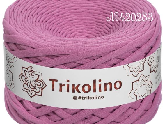 Пряжа Тріколіно трикотажна 7-9 мм 100 м Trikolino 420283 Запорошена троянда
