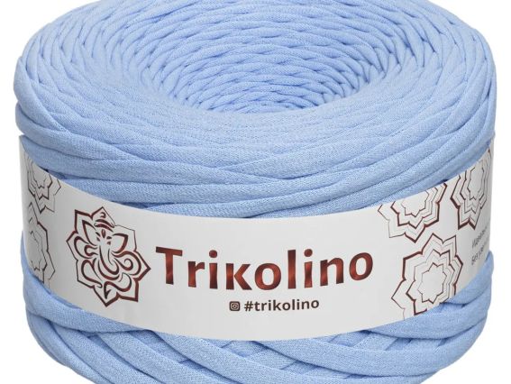 Пряжа Тріколіно трикотажна 7-9 мм 100 м Trikolino 421504 Волошковий (блакитний)
