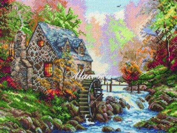 01216 Водяная мельница (Cobblestone Mill) ANCHOR MAIA набор для вышивания нитками 01216 Водяная мельница (Cobblestone Mill) ANCHOR MAIA набор для вышивания нитками