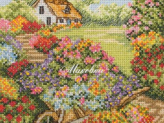 PCE749 Тачка с цветами (Floral Wheelbarrow) ANCHOR набор для вышивания