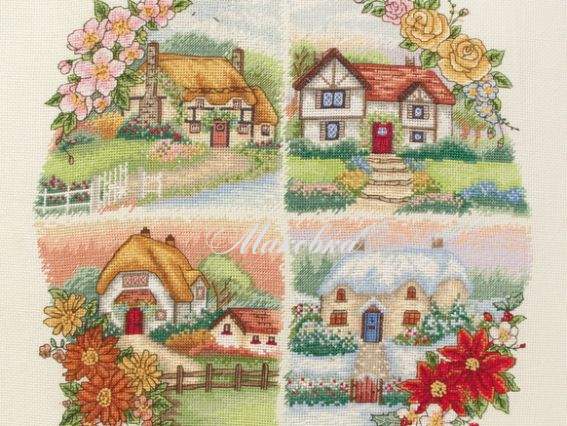 PCE750 Коттеджи всех сезонов (Seasonal Cottages) ANCHOR набор для вышивания