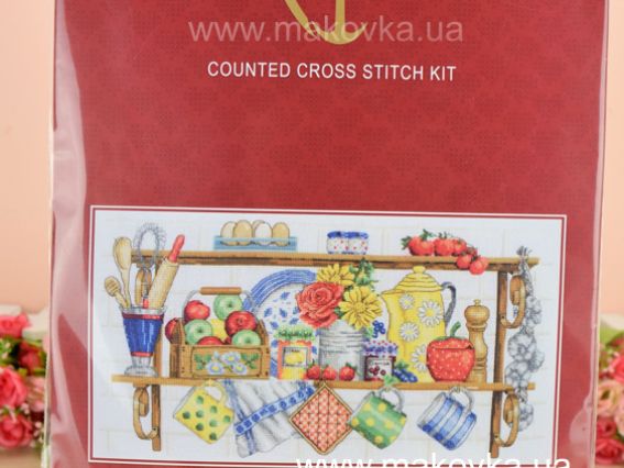 Набір для вишивання нитками PCE757 Кухонна полиця (kitchen shelf) ANCHOR