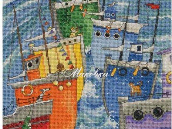 PCE765 Радужная флотилия (Rainbow Flotilla) ANCHOR набор для вышивания PCE765 Радужная флотилия (Rainbow Flotilla) ANCHOR набор для вышивания