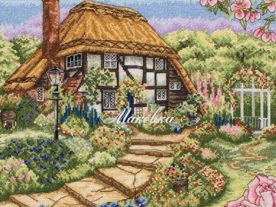 PCE944 Коттедж с розами (Rose Cottage) ANCHOR набор для вышивания PCE944 Коттедж с розами (Rose Cottage) ANCHOR набор для вышивания
