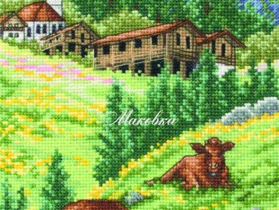 PCE0811 Альпийский пейзаж (Swiss Alpine landscape) ANCHOR набор для вышивания